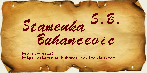 Stamenka Buhančević vizit kartica